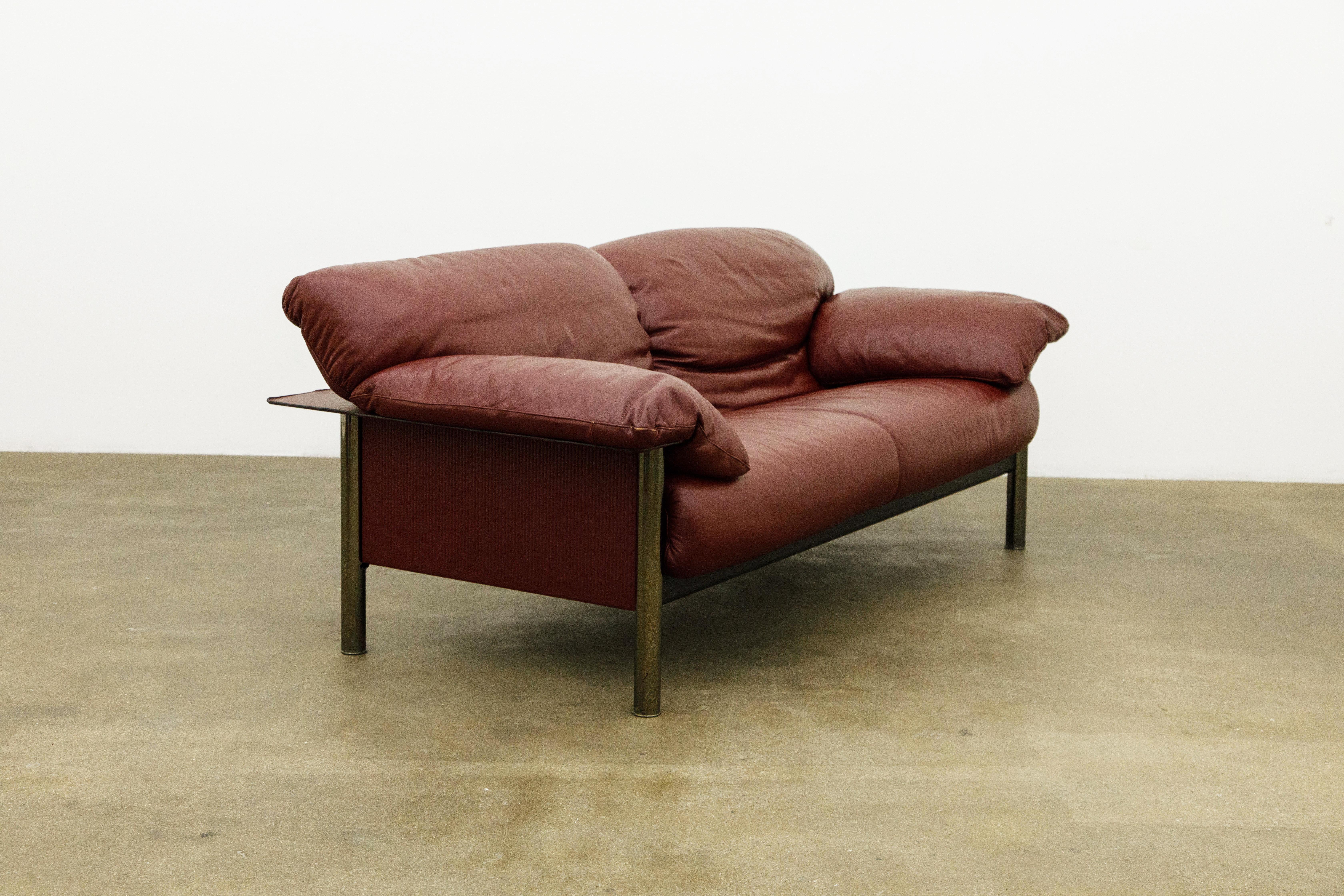 burgundy leather couches