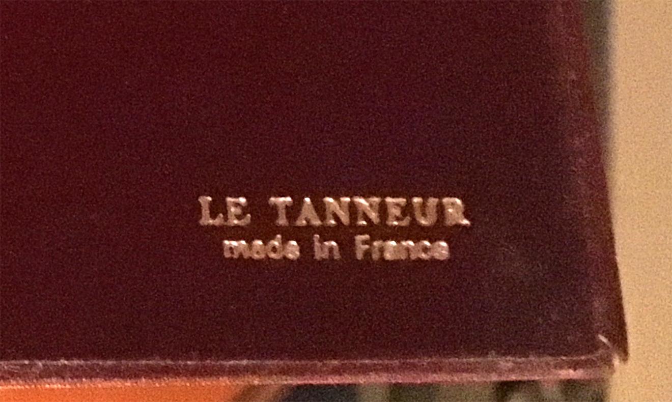 Tischlampe aus burgunderrotem Leder von Tanneur,  Frankreich, 1950 im Angebot 1