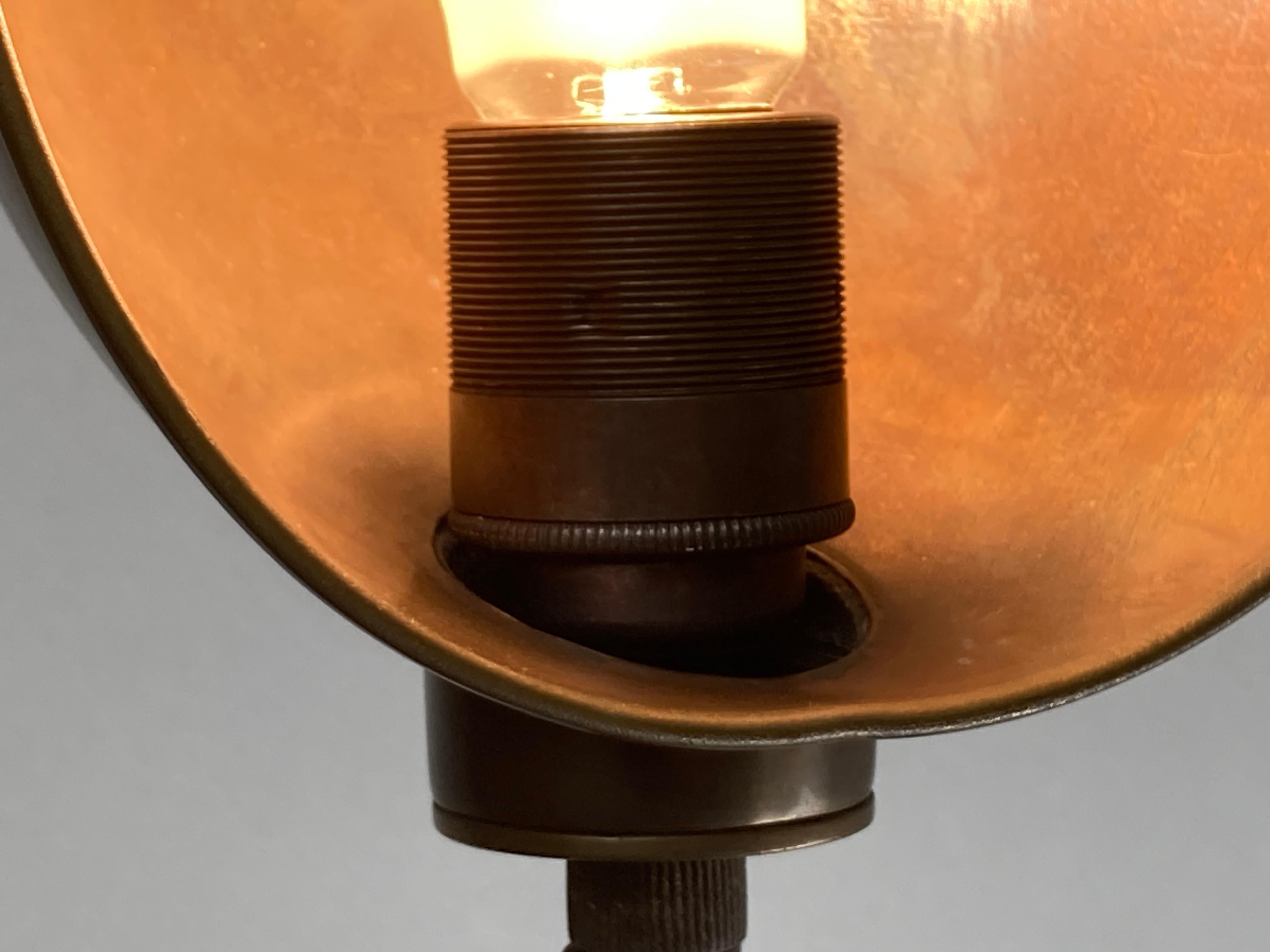 Burgundy leather wrapped and stitched floor lamp, 1970s 8
