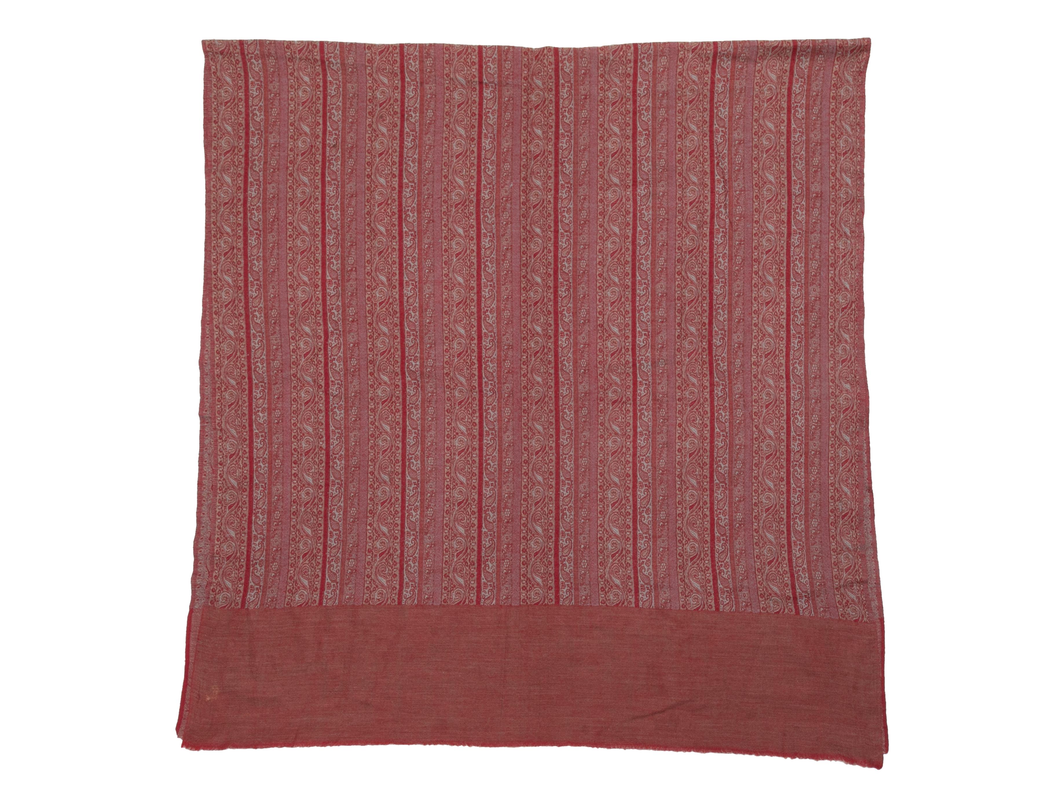 Burgundy Loro Piana Large Paisley Cashmere Scarf In Good Condition For Sale In New York, NY