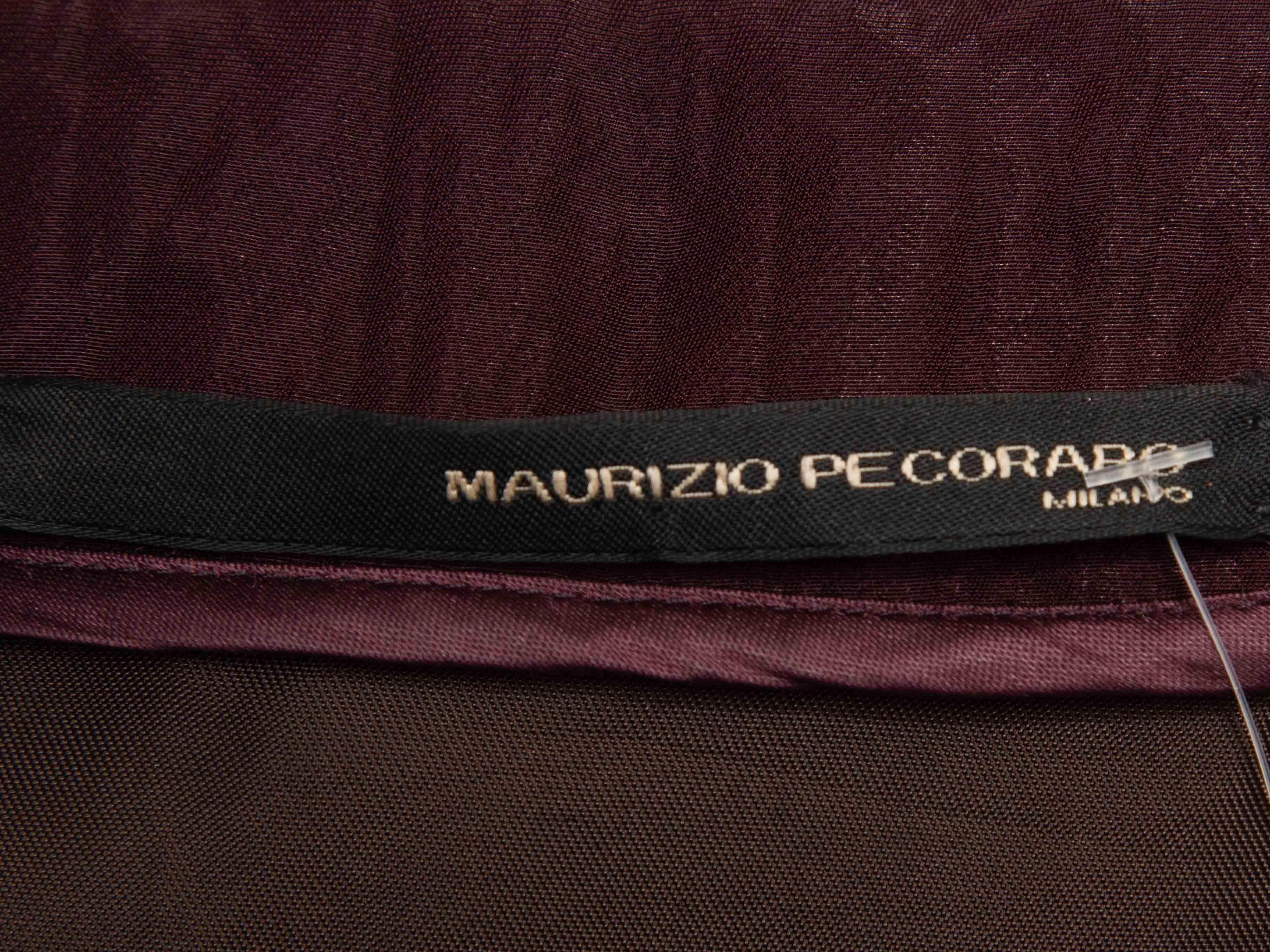Blazer de satén Maurizio Pecoraro burdeos Talla IT 40 en Bueno estado para la venta en New York, NY