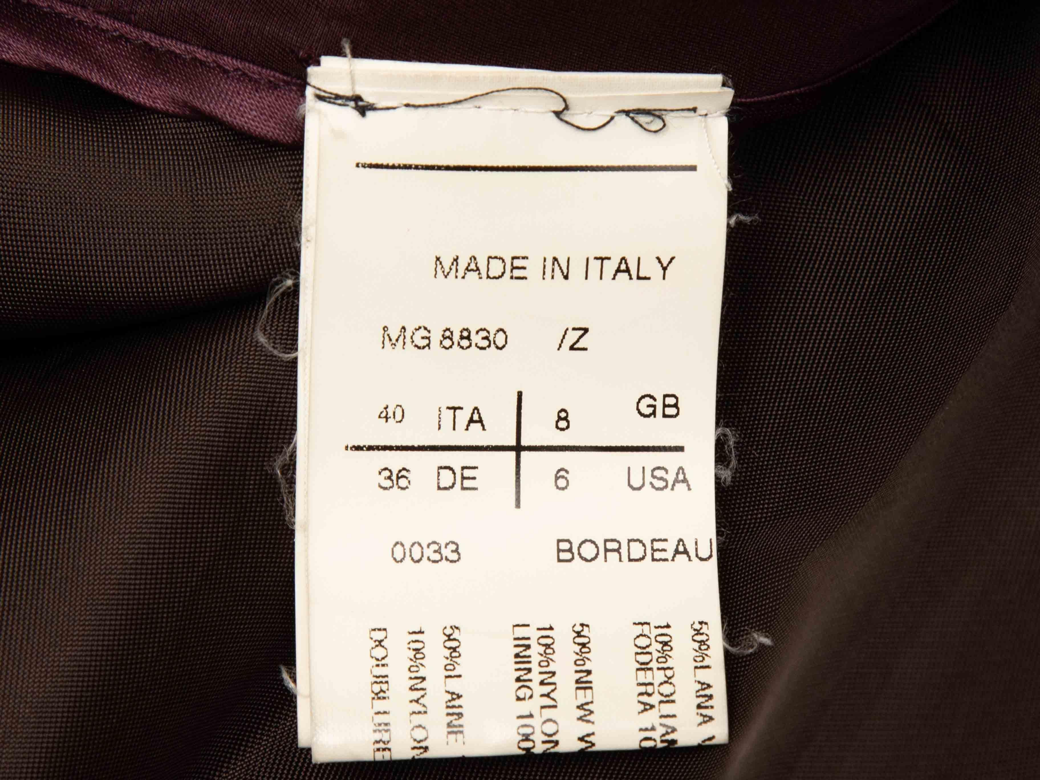 De las mujeres Blazer de satén Maurizio Pecoraro burdeos Talla IT 40 en venta