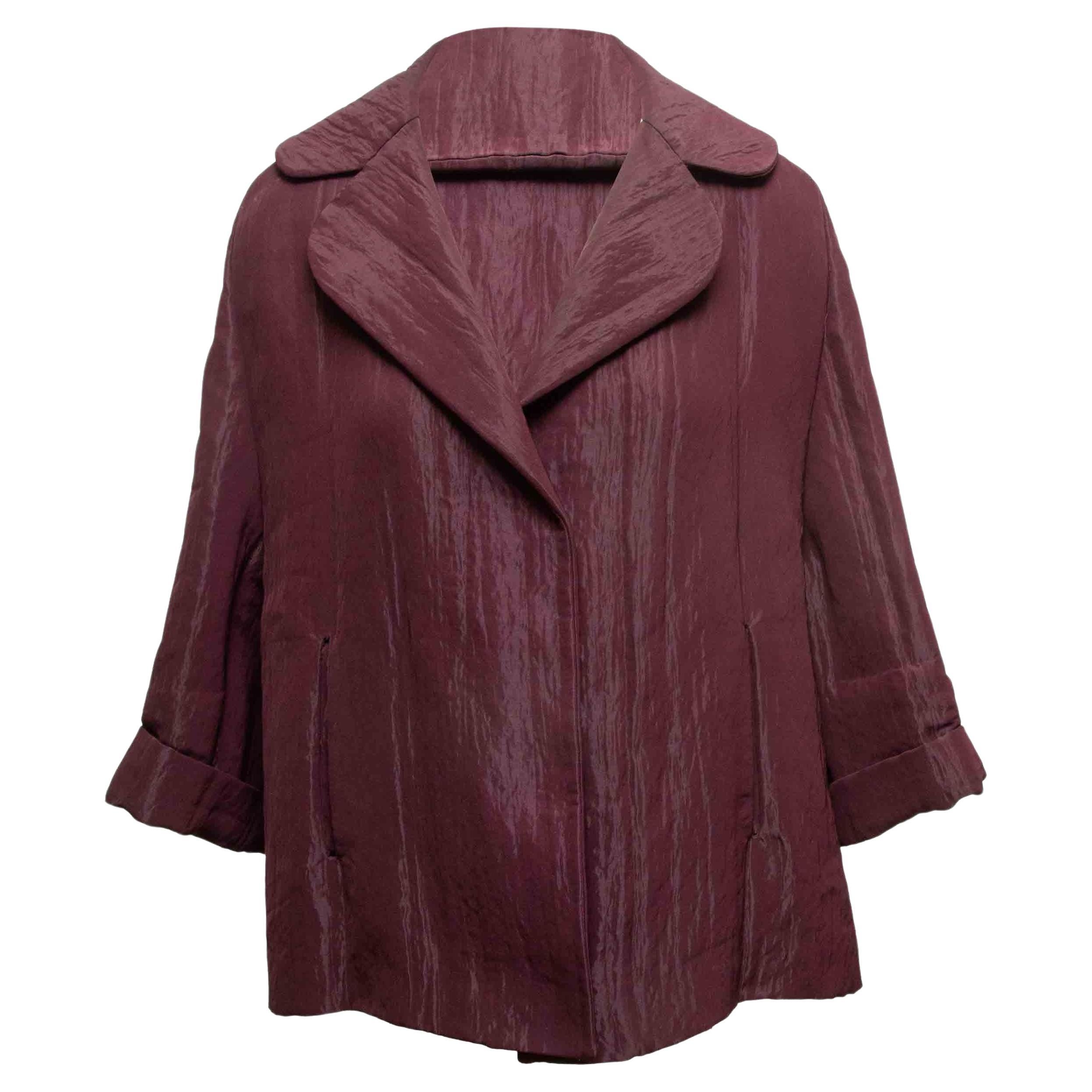Blazer de satén Maurizio Pecoraro burdeos Talla IT 40 en venta