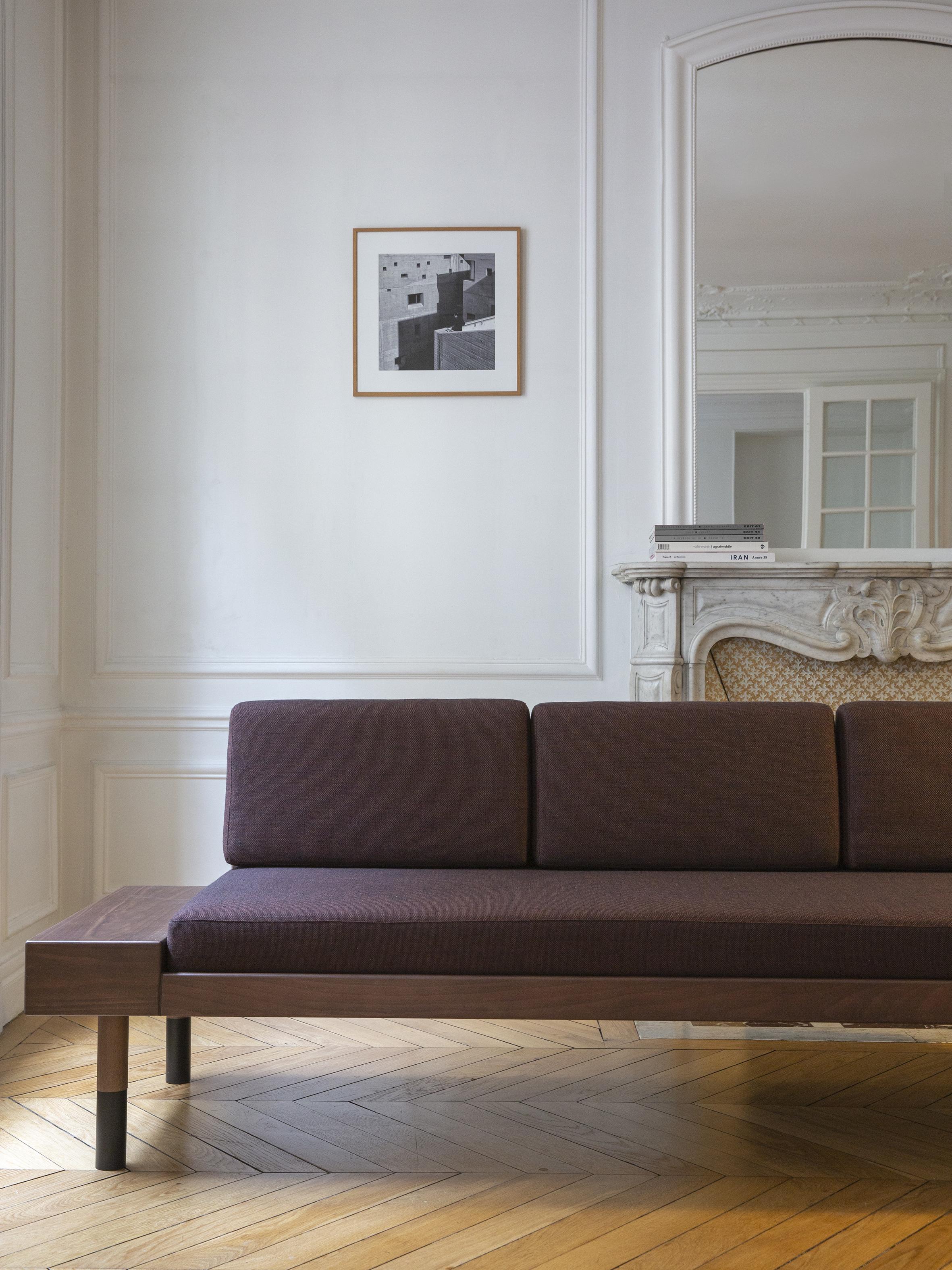 Post-Modern Burgundy Mid Sofa by Kann Design For Sale