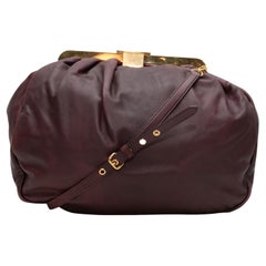 Pochette convertibile in pelle Miu Miu bordeaux