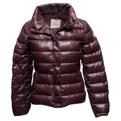 Burgundy Moncler Down Puffer Jacket Designer Size 0