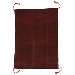Burgundy Moroccan Flat-Weave Rug with Tassels, Haik10 Jan Kath