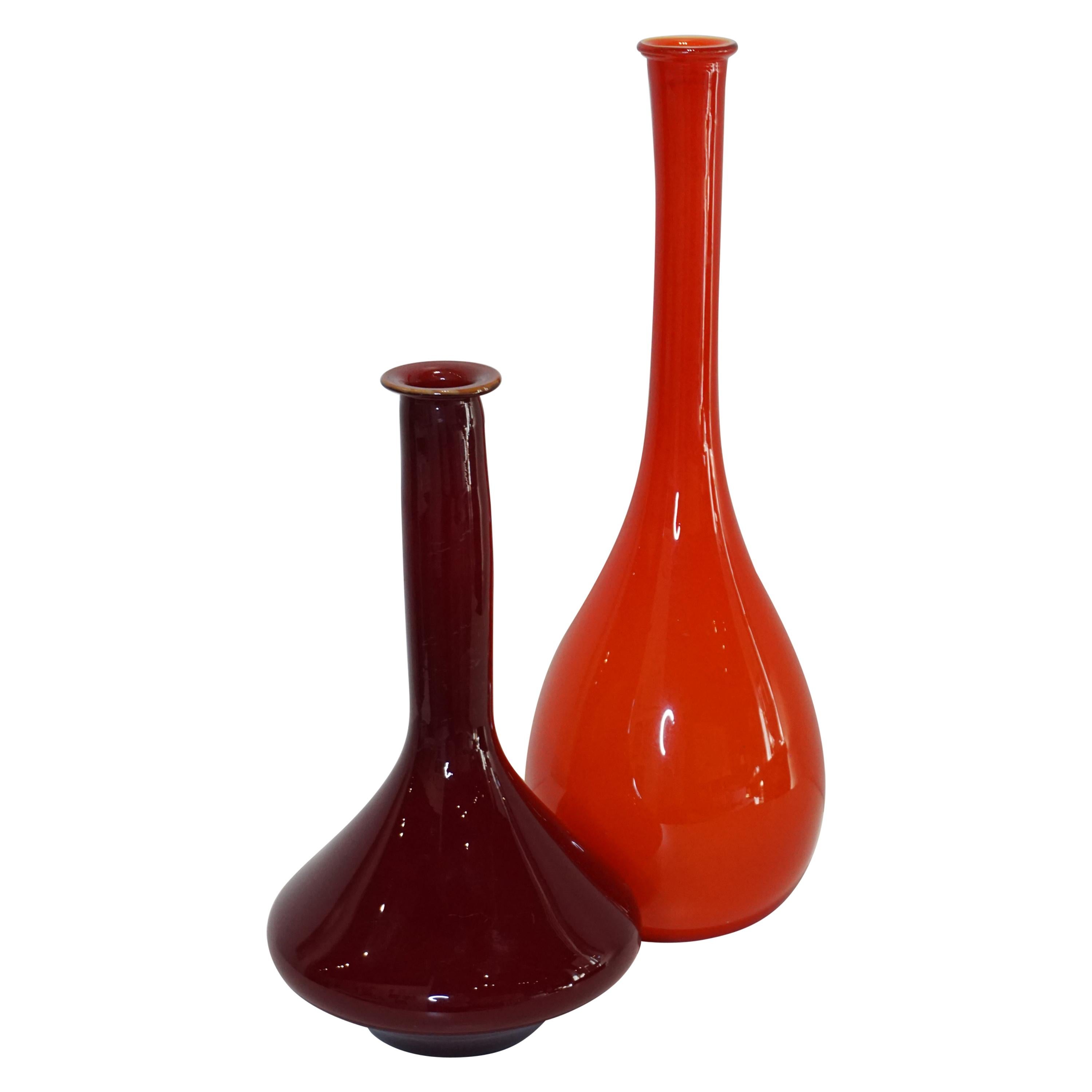 Burgundy Murano Glass Vase For Sale
