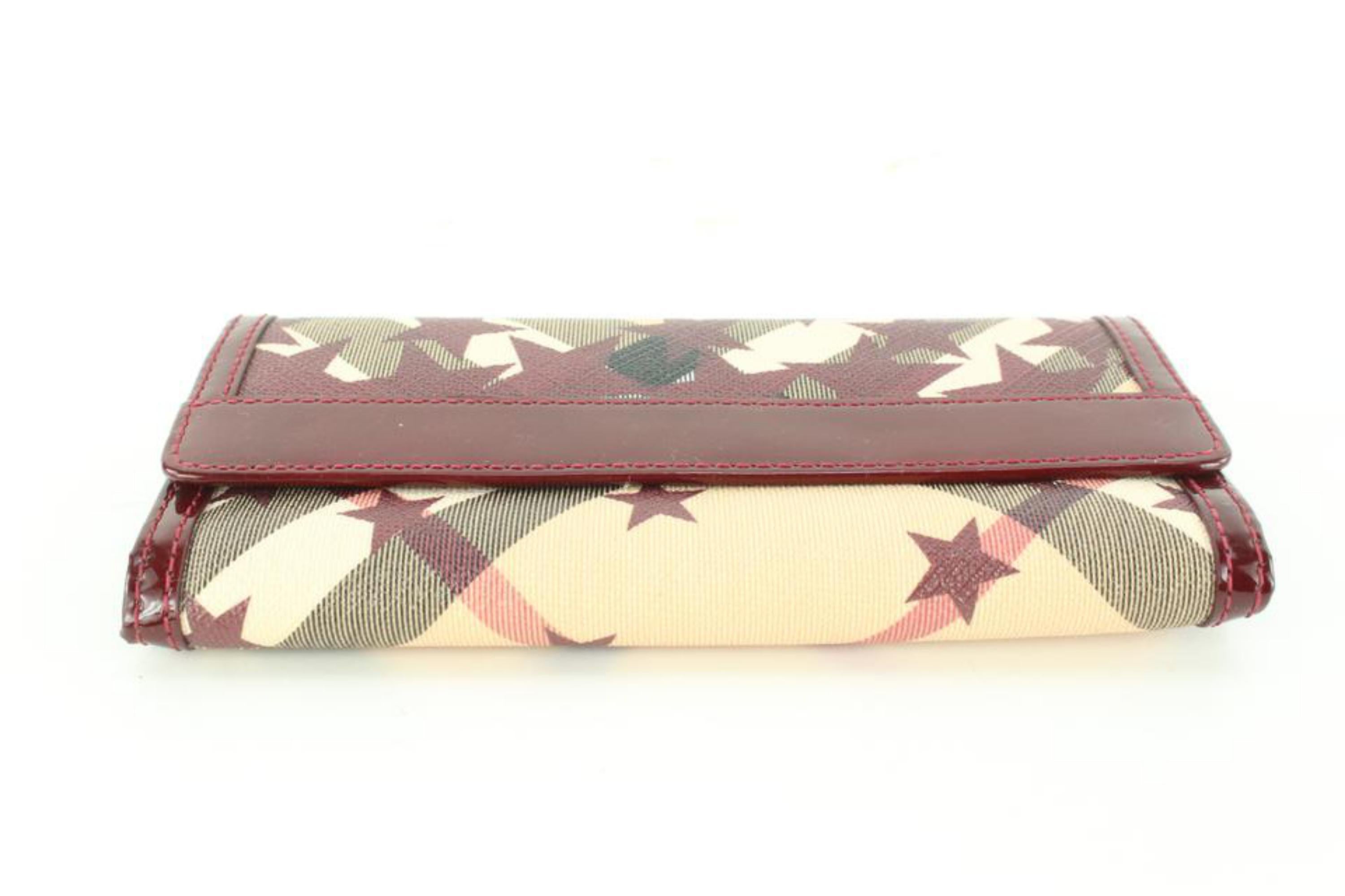 Burgundy Novacheck Star Long Flap Wallet 75b615s In Excellent Condition In Dix hills, NY
