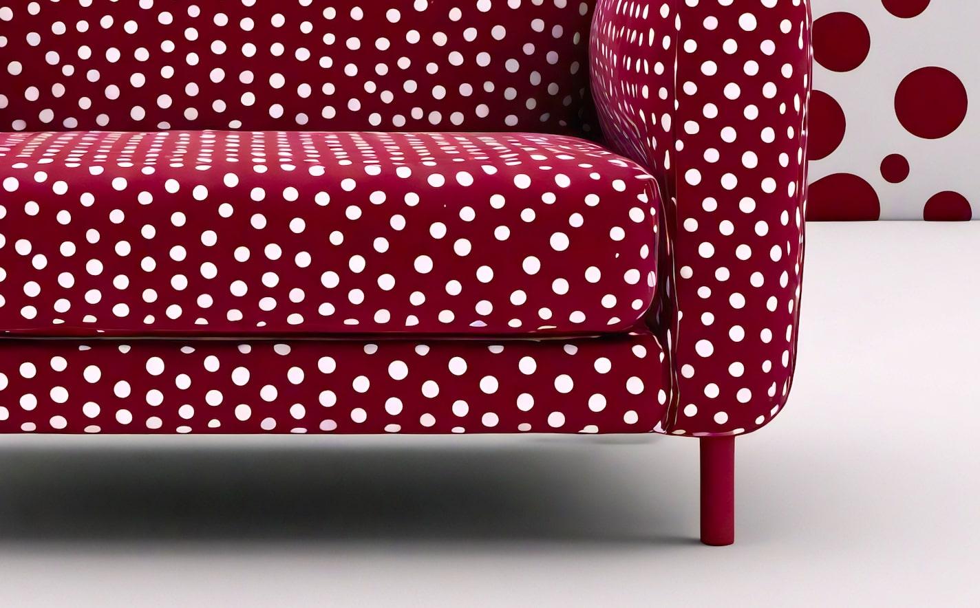 Burgundy Polkadot Lounge Chair In New Condition For Sale In New York, NY