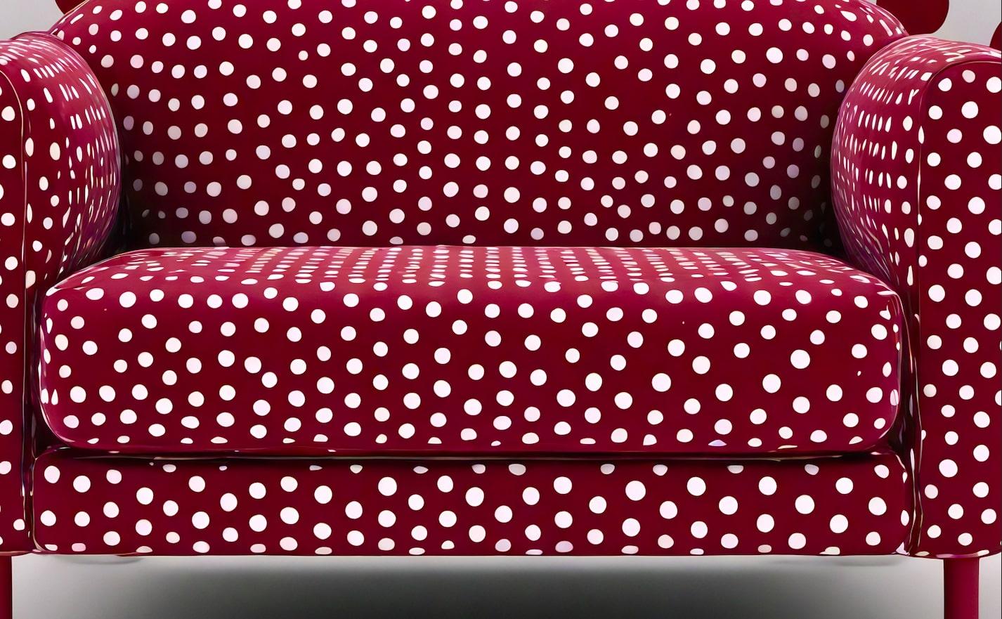 Contemporary Burgundy Polkadot Lounge Chair For Sale
