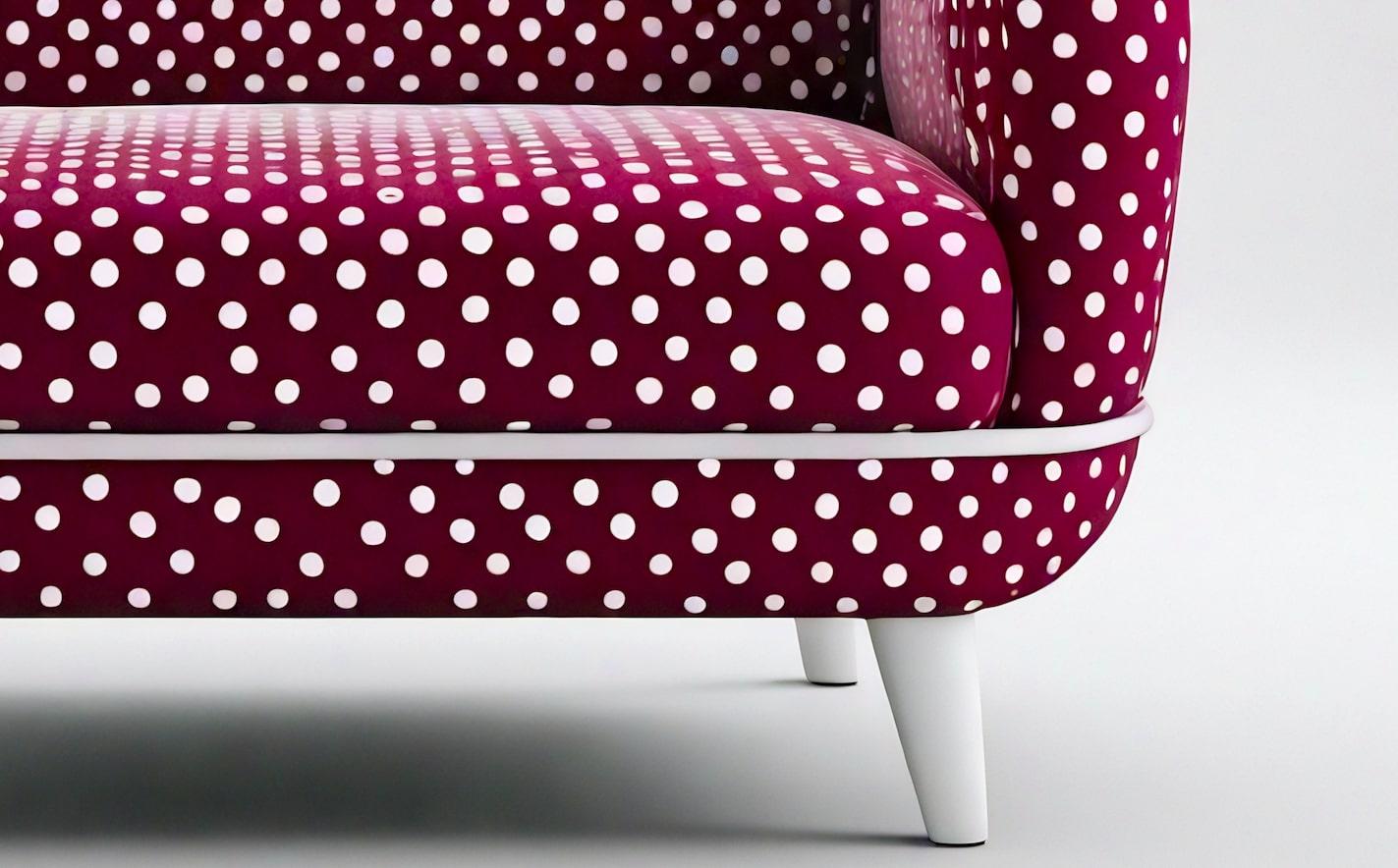 Butaca Polkadot Borgoña Tapicería en venta