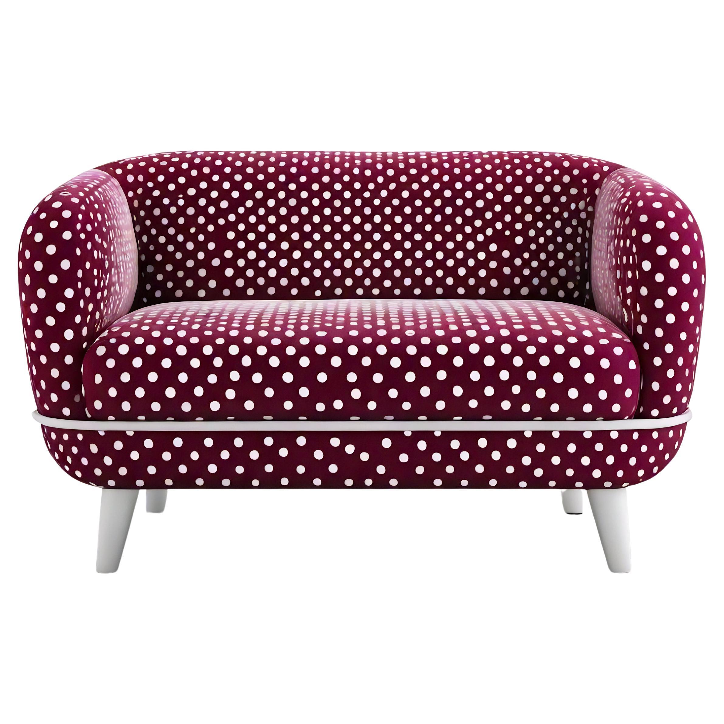 Burgundy Polkadot Lounge Chair