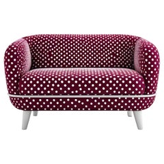 Burgundy Polkadot Lounge Chair