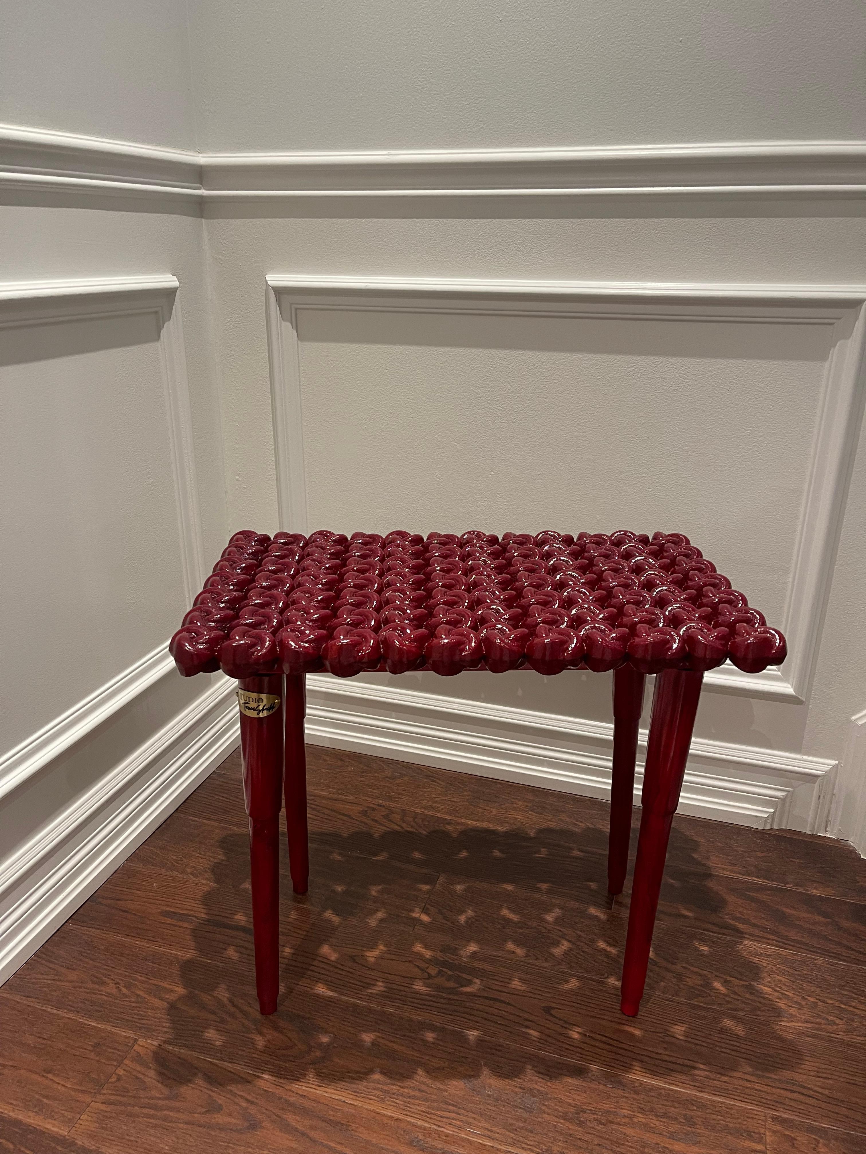 Ini Table Handcrafted Burgundy Knot Coffee Table – Mini Sculptural Design For ...