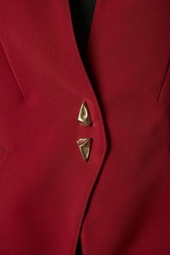 Burgundy single breasted jacket Mugler