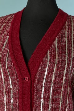 Burgundy skirt-suit with sequin embellishment LANVIN