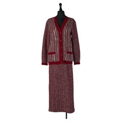 Burgundy skirt-suit with sequin embellishment LANVIN