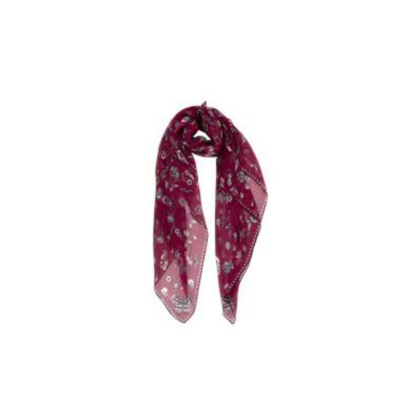 burgundy chiffon scarf