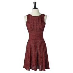 Burgunderfarbenes ärmelloses Cocktailkleid ALAIA