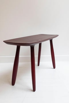 Burgundy Stained Ash Daiku Bench 90 by Victoria Magniant