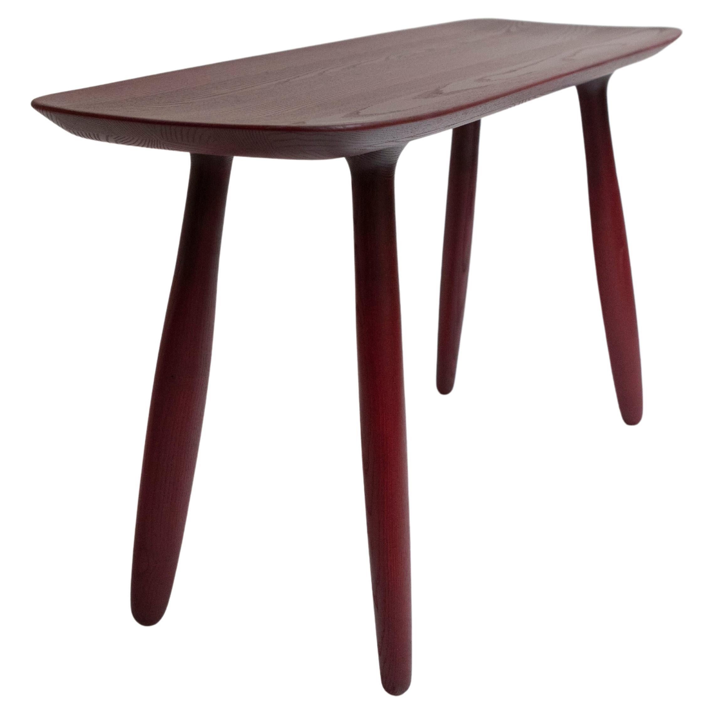 Burgundy Stained Ash Daiku Bench 90 by Victoria Magniant For Sale