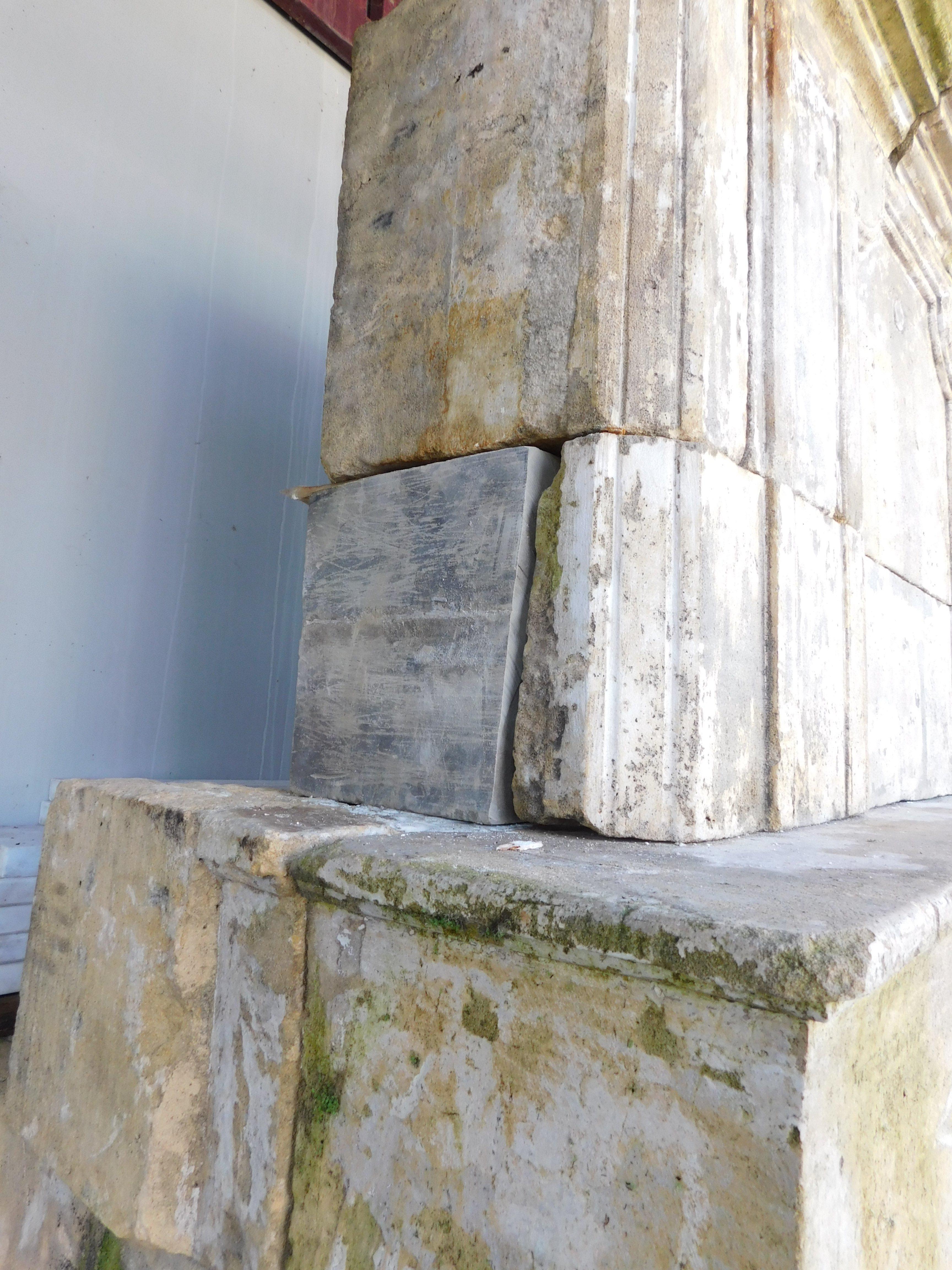 Cheminée bourgogne sculptée avec trumeau au-dessus de l'abat-jour, France en vente 4