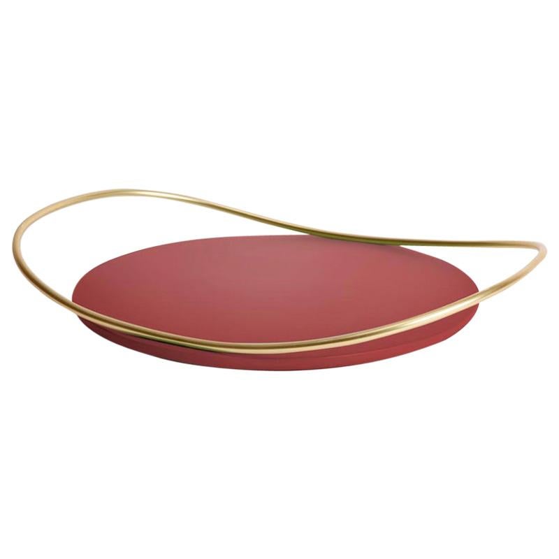 Burgundy Touché B Tray by Mason Editions For Sale