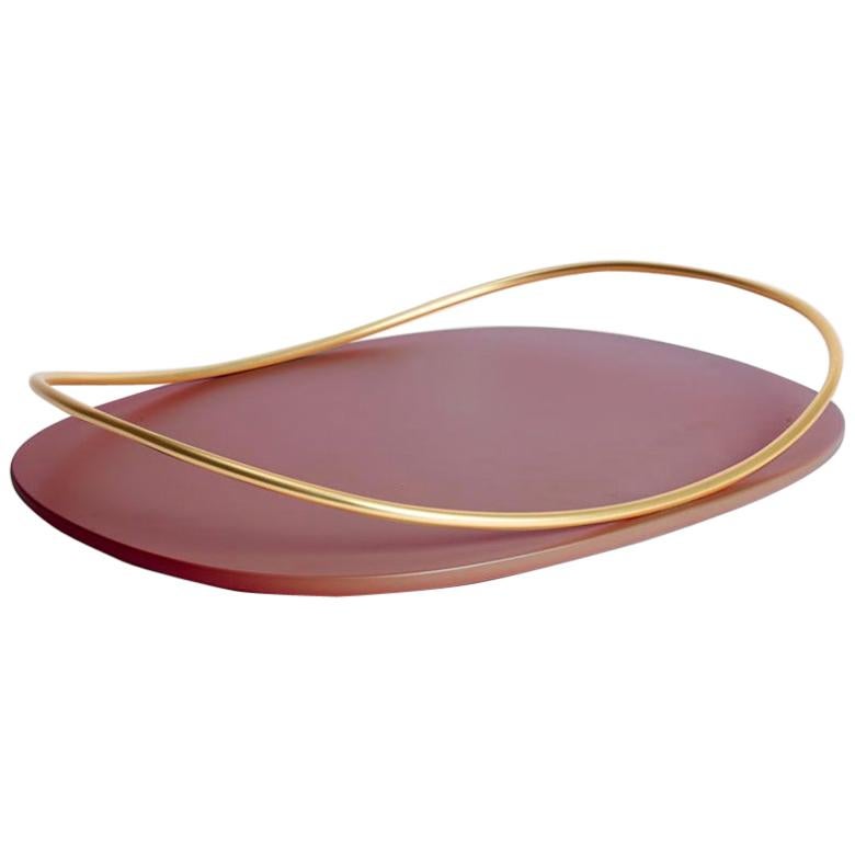 Burgundy Touché C Tray by Mason Editions For Sale