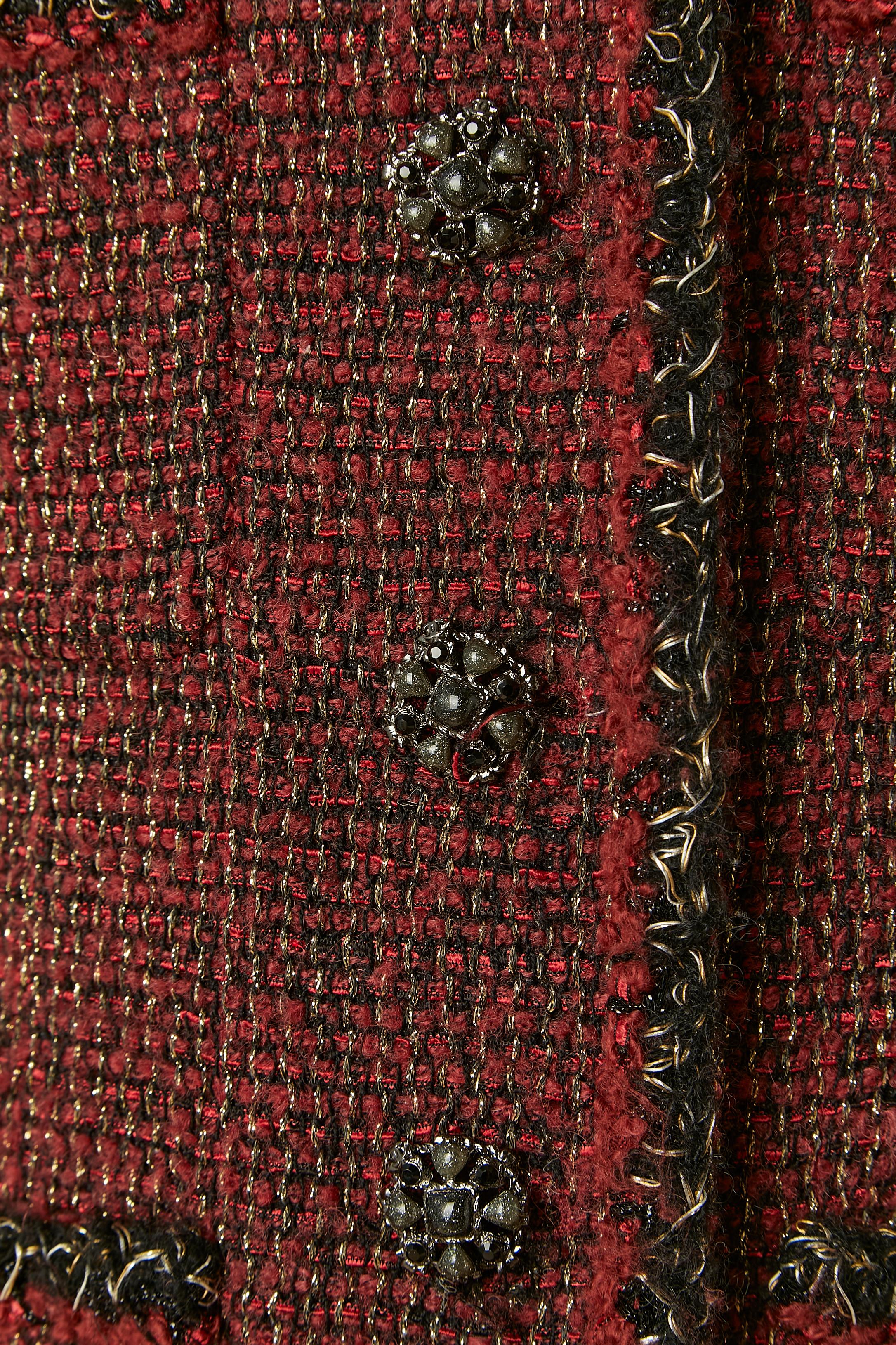 Marron Veste en tweed bourgogne CHANEL en vente