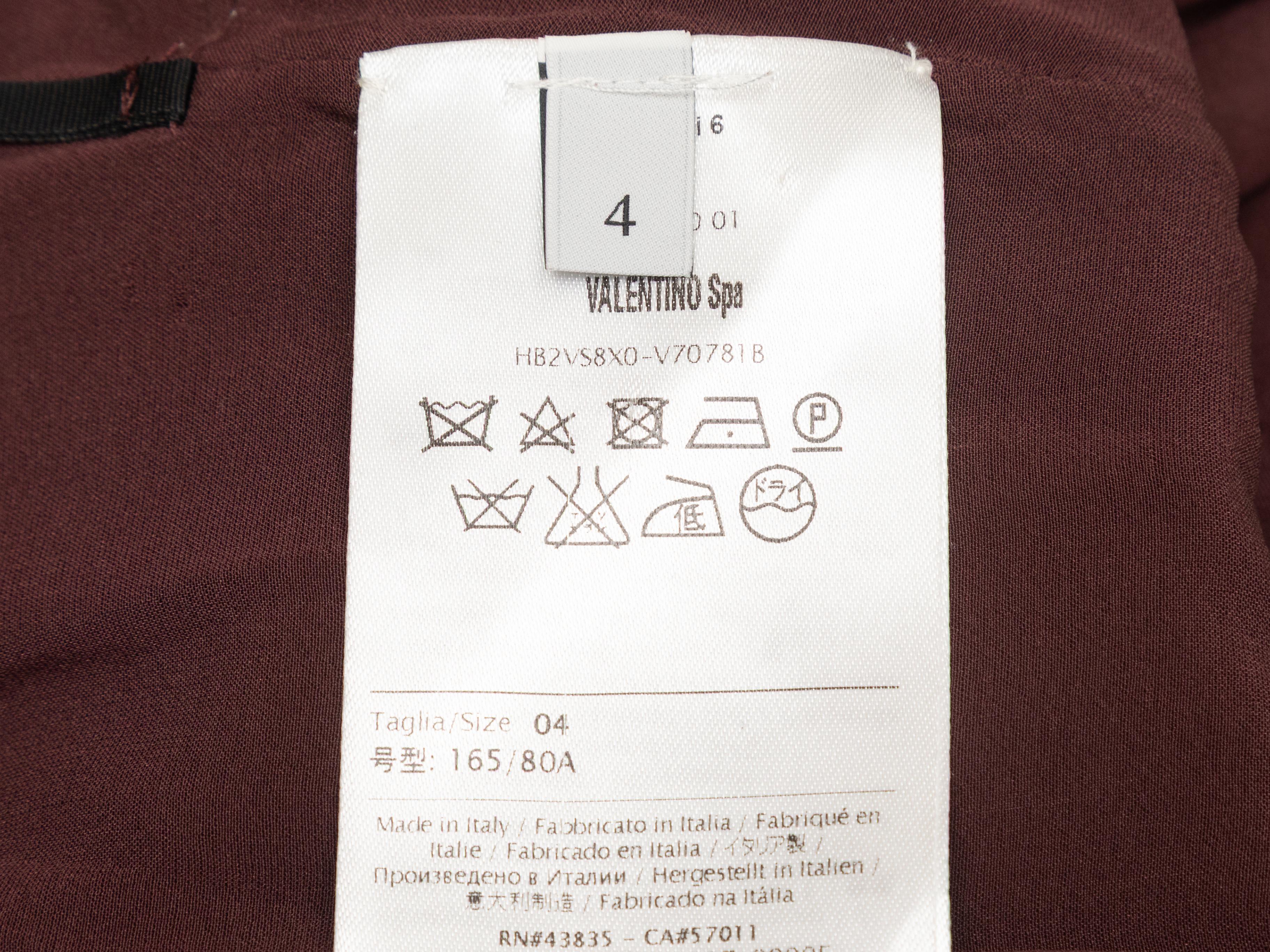 De las mujeres Vestido midi de encaje sin mangas Valentino burdeos talla US 4 en venta