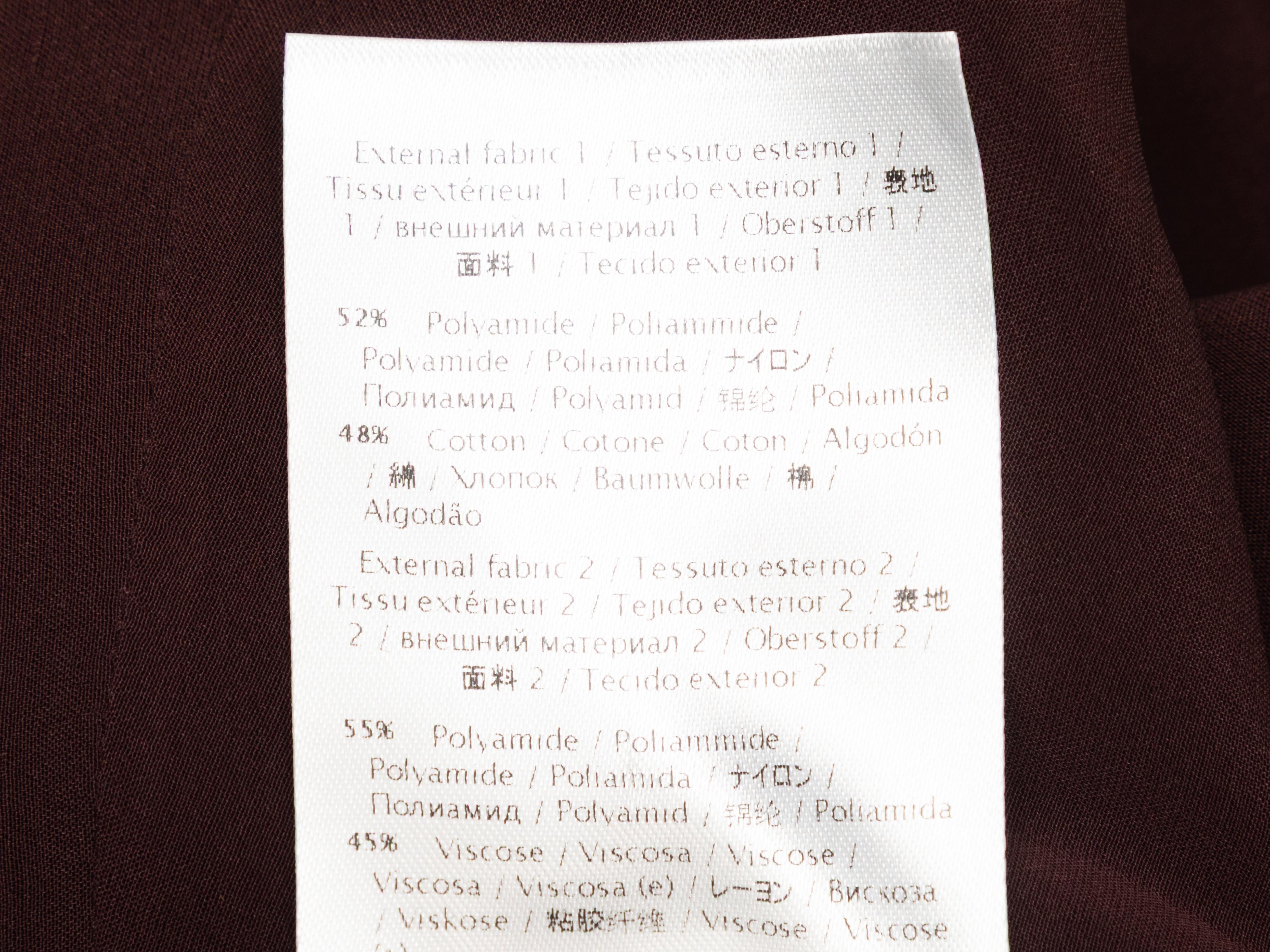 Vestido midi de encaje sin mangas Valentino burdeos talla US 4 en venta 1