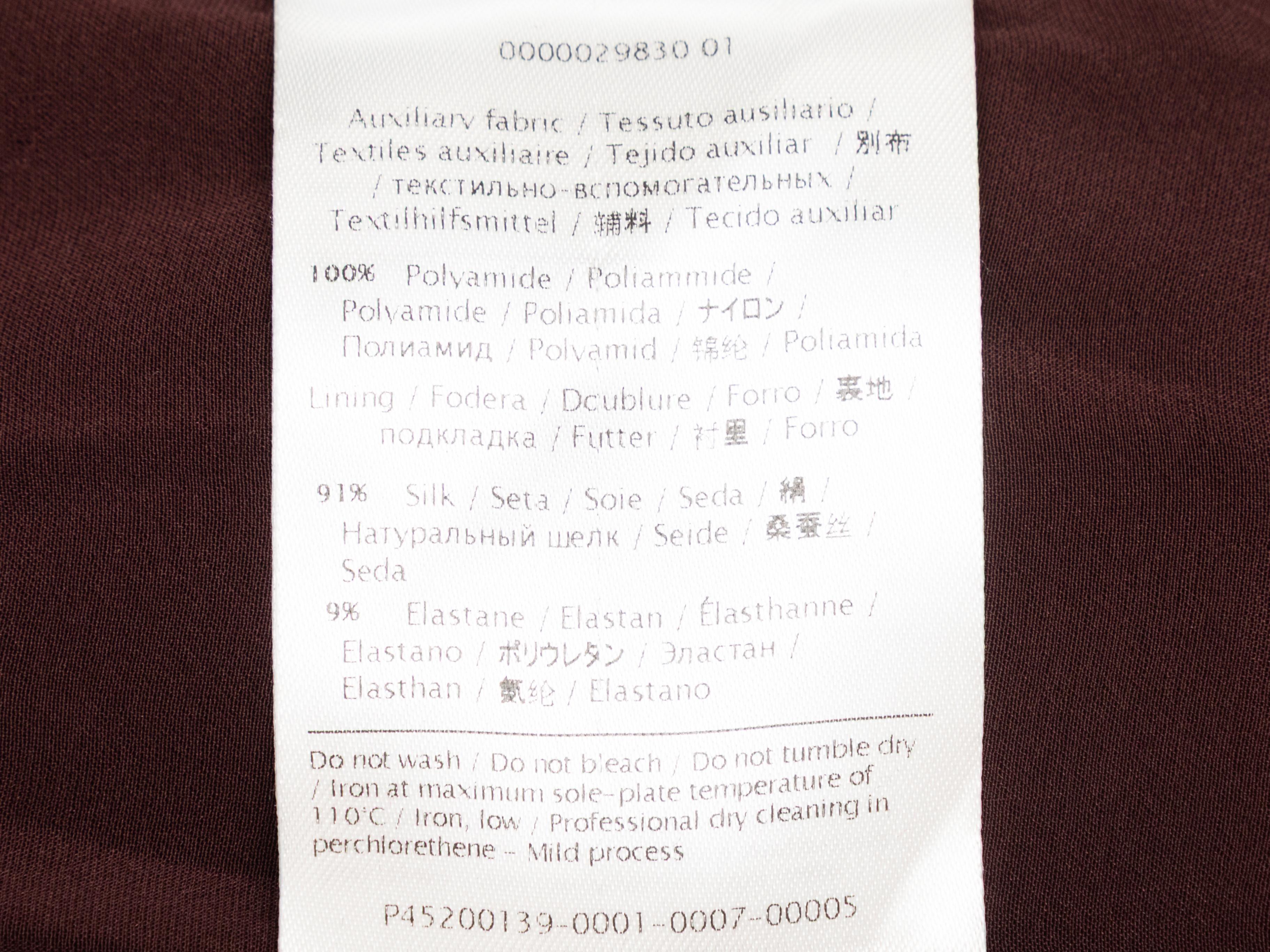 Vestido midi de encaje sin mangas Valentino burdeos talla US 4 en venta 2