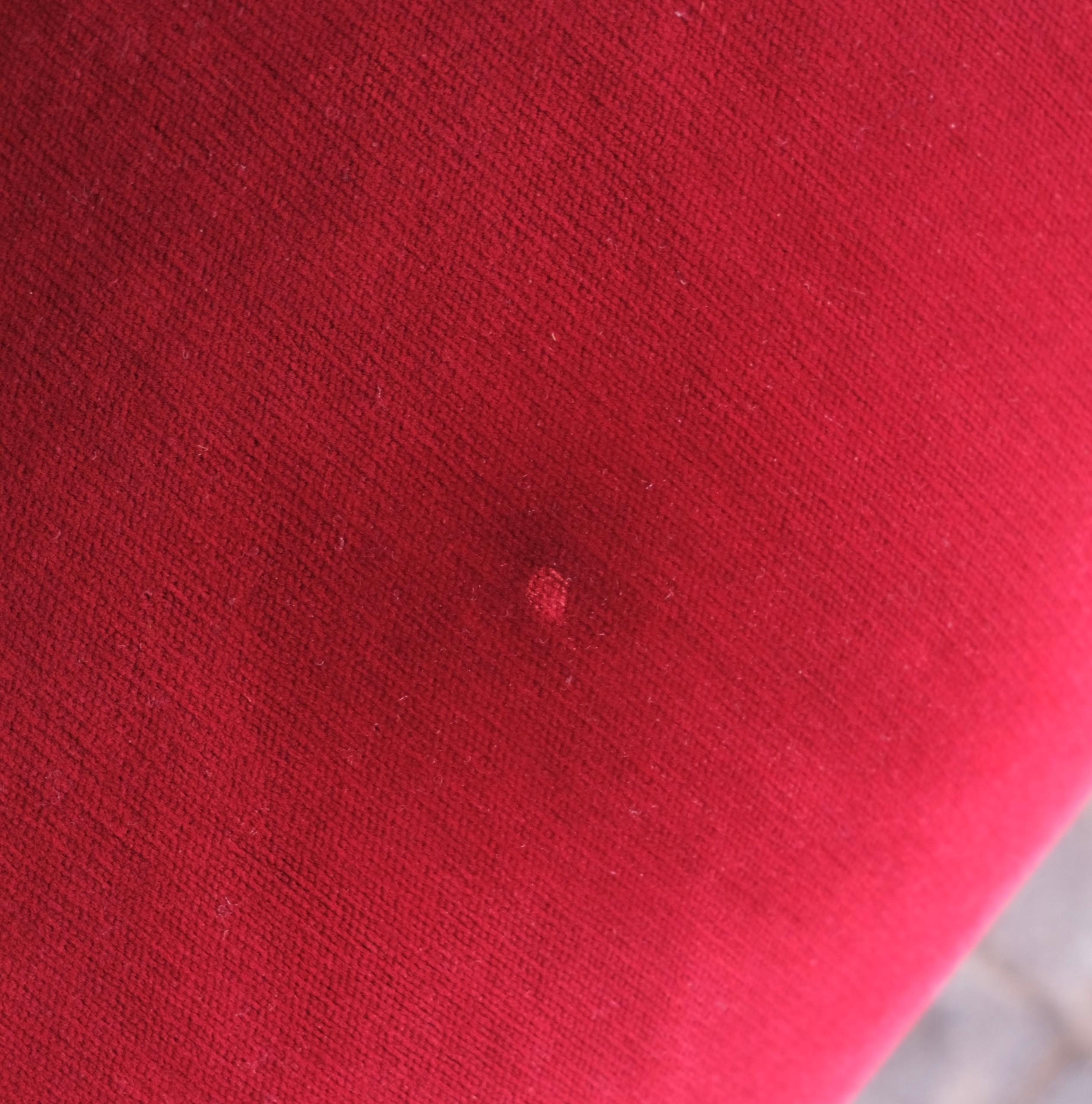 Burgundy velvet 2-seats sofa from France, 1980s 13