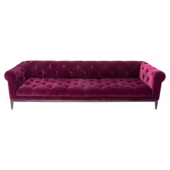 Burgundy Velvet Chesterfield Tufted Sofa