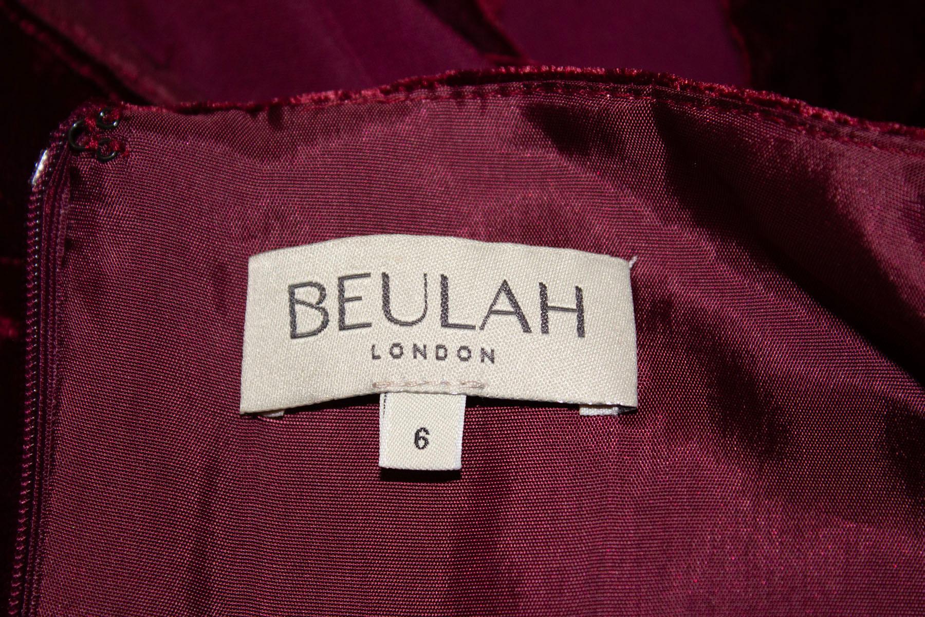 Burgundy Velvet Jump Suit By Beulah For Sale 3