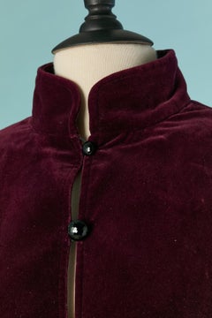 Burgundy velvet single breasted jacket SAINT LAURENT RIVE GAUCHE