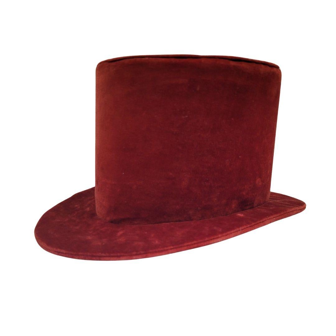 Burgundy velvet top hat, pp. s. XX – France For Sale 10