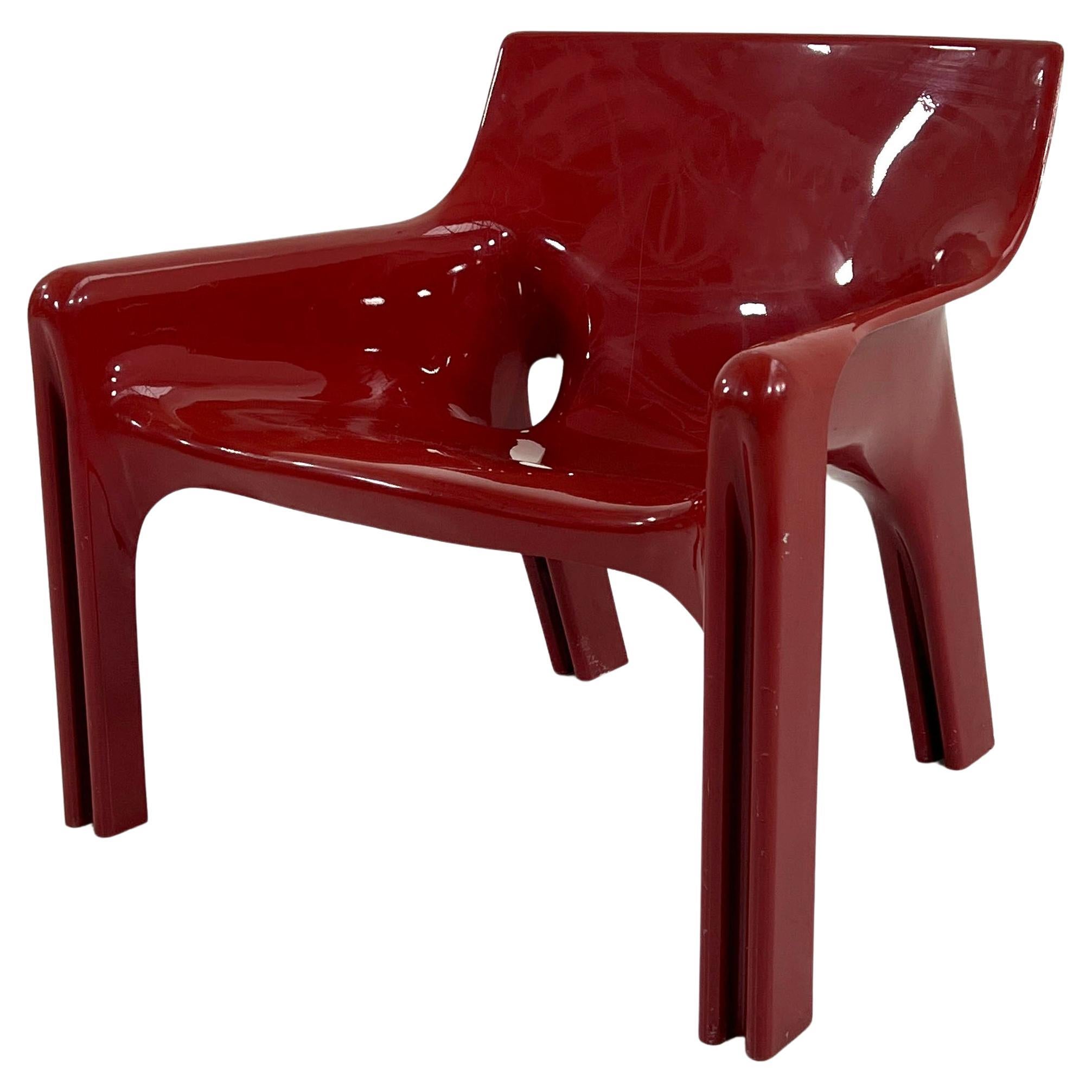 Burgundy Vicario Lounge Chair by Vico Magistretti for Artemide, 1970s