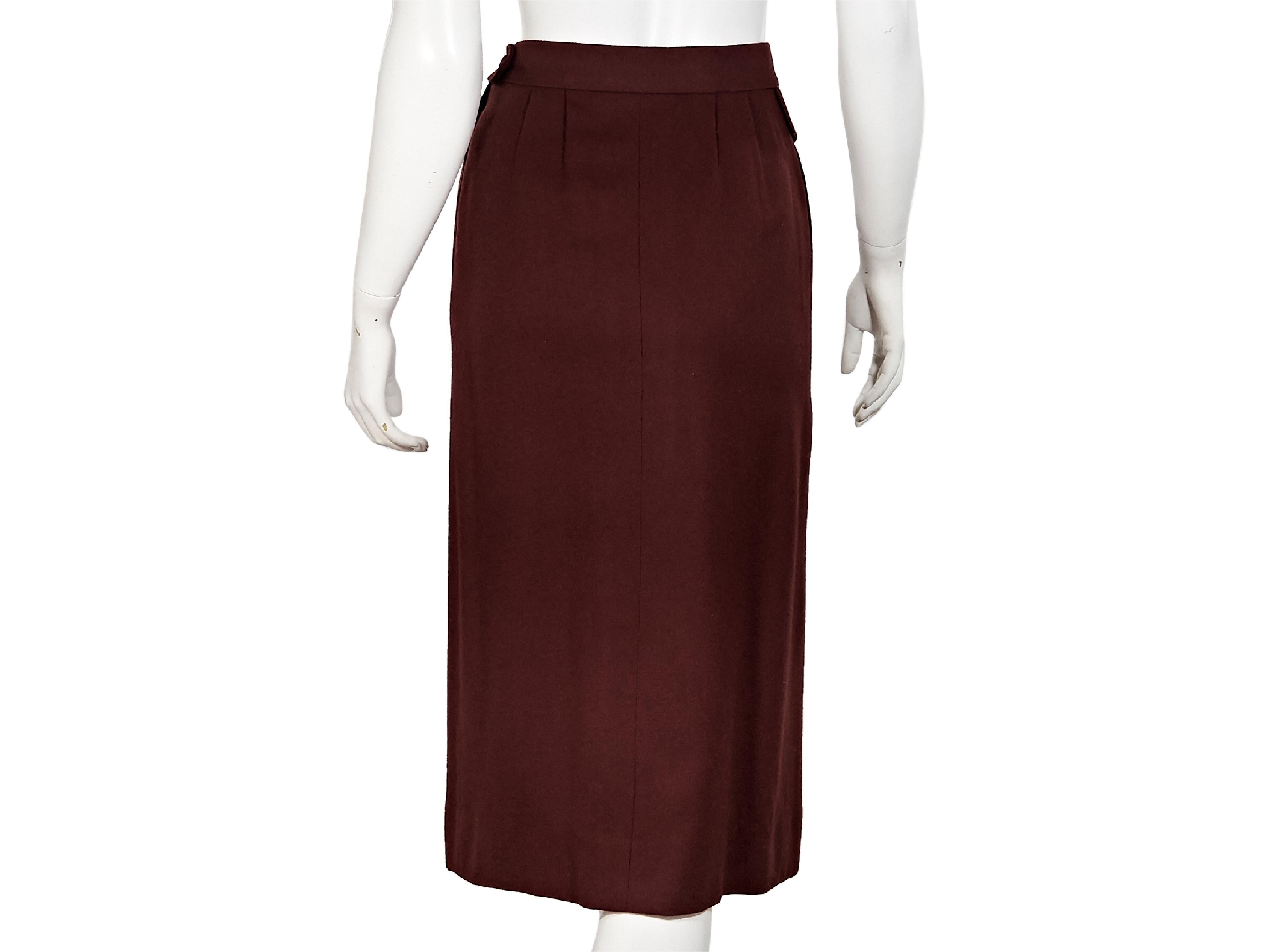 Black Burgundy Vintage Hermes Wool Skirt