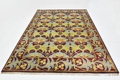 Burgundy William Morris Inspired Area Rug