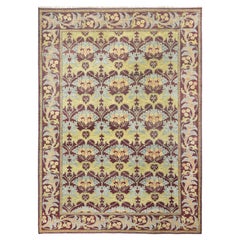 William Morris inspirierter Burgunderfarbener Teppich