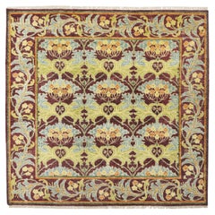 William Morris inspirierter Burgunderfarbener Teppich
