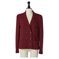 Burgundy wool double-breasted jacket CHANEL Boutique FW 1998