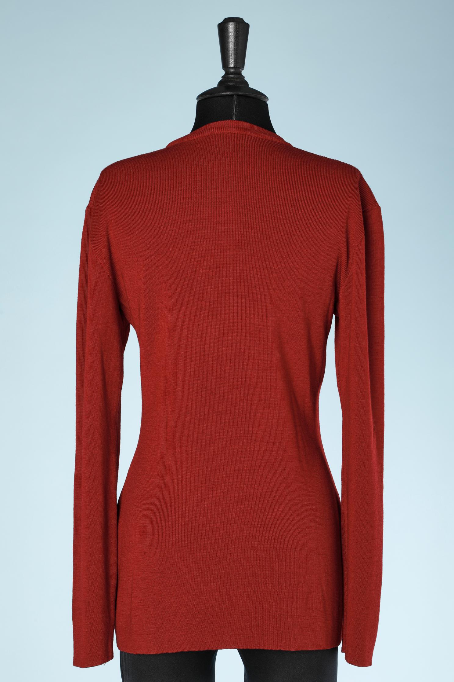 Burgunderfarbener Pull-over aus Wolle von Yves Saint Laurent Rive Gauche  für Damen oder Herren im Angebot