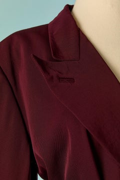 Burgundy wool wrap jacket with belt JEAN-PAUL GAULTIER