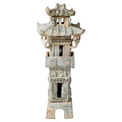 Burial Model of a Green glazed Watch-Tower, Han Dynasty