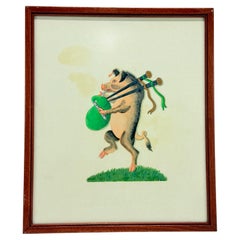 Burke Heraldry Handbemalter Vintage Wappentaschenpferd mit Wappen aus Bagpipe, handbemalt, 1976