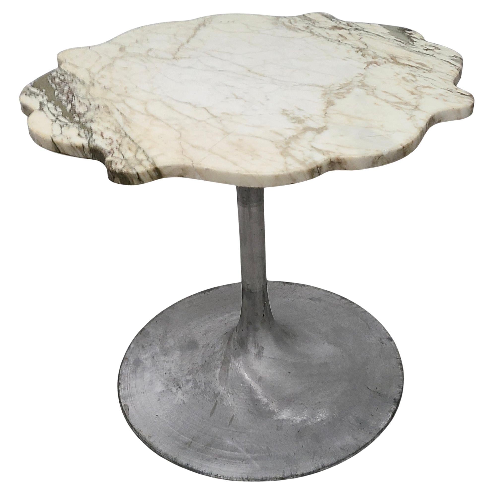 Aluminum Burke Tulip Table Marble Flower Top Continental Height