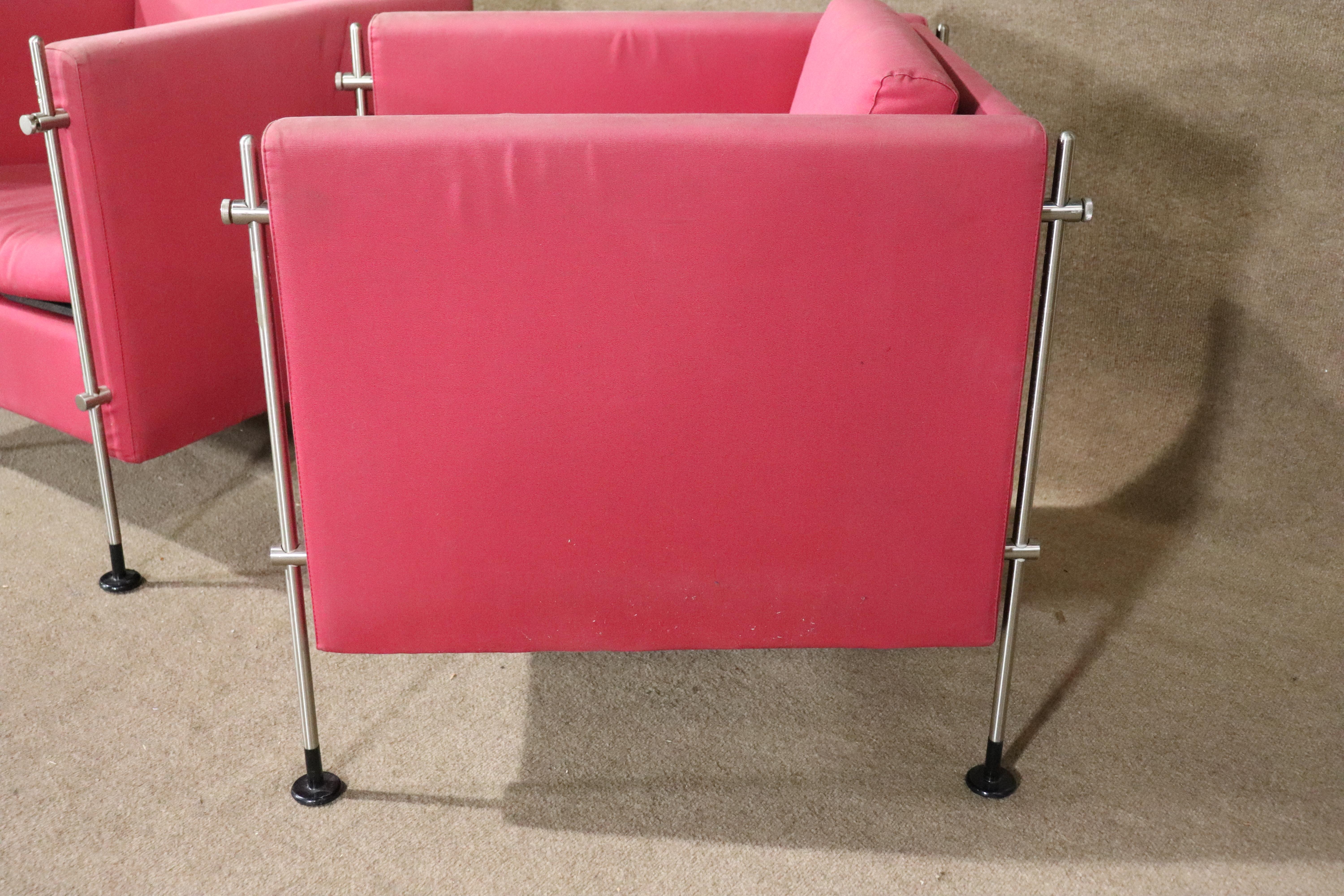 Mid-Century Modern Burkhard Vogtherr 'Felix' Cube Lounge Chairs for Arflex For Sale